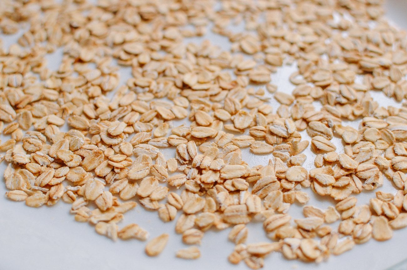 rolled oats on plate