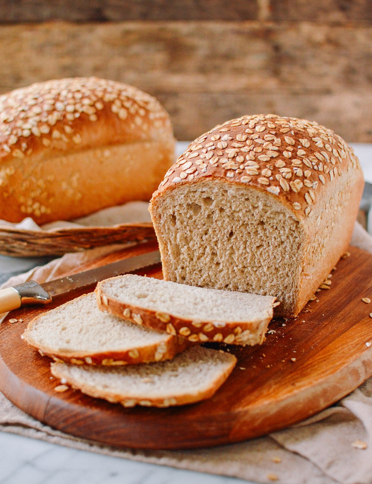 Sliced loaf of soft multigrain bread