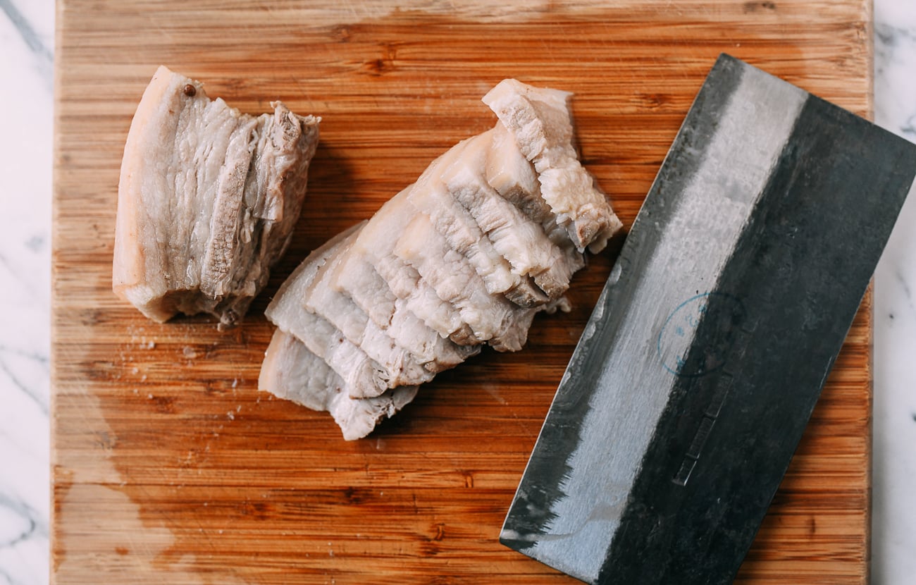 Slicing pork belly