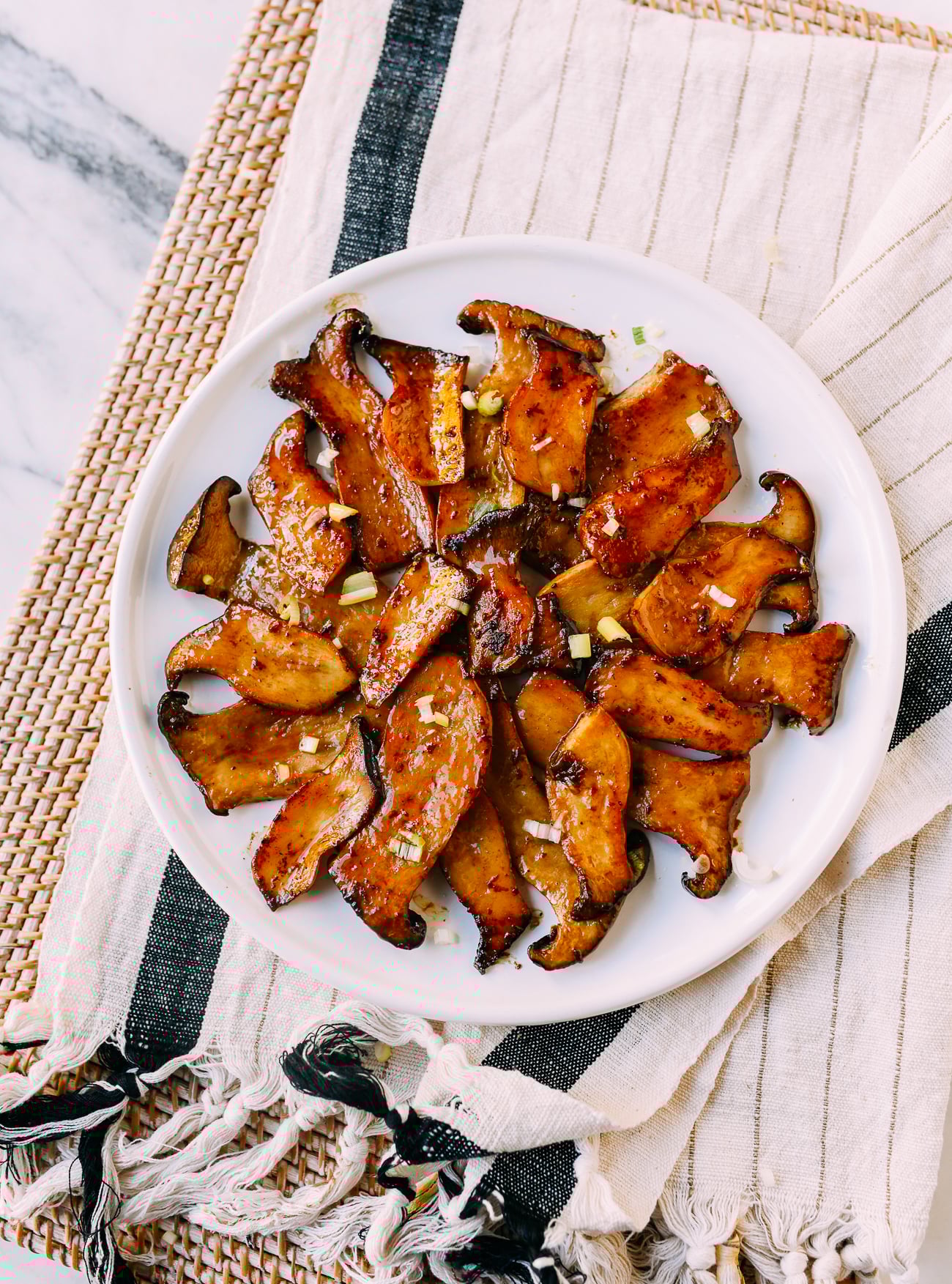 Soy Butter Glazed King Oyster Mushrooms