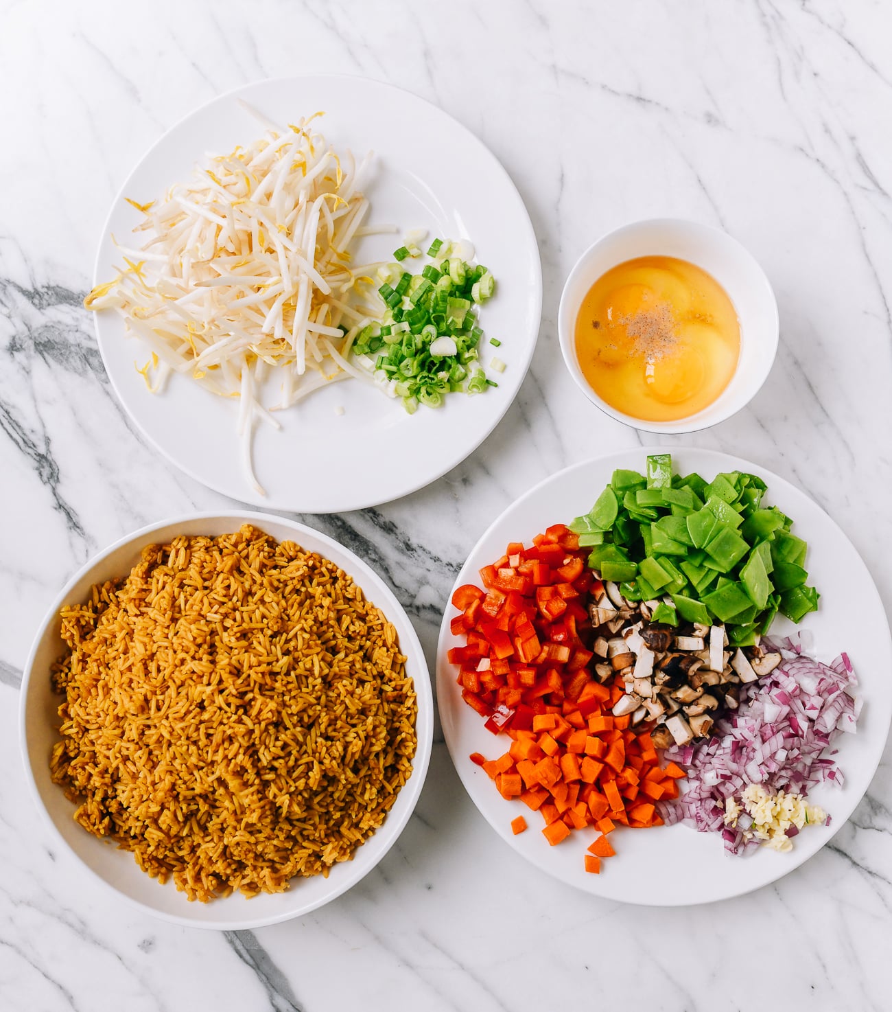 Vegetable fried rice ingredients