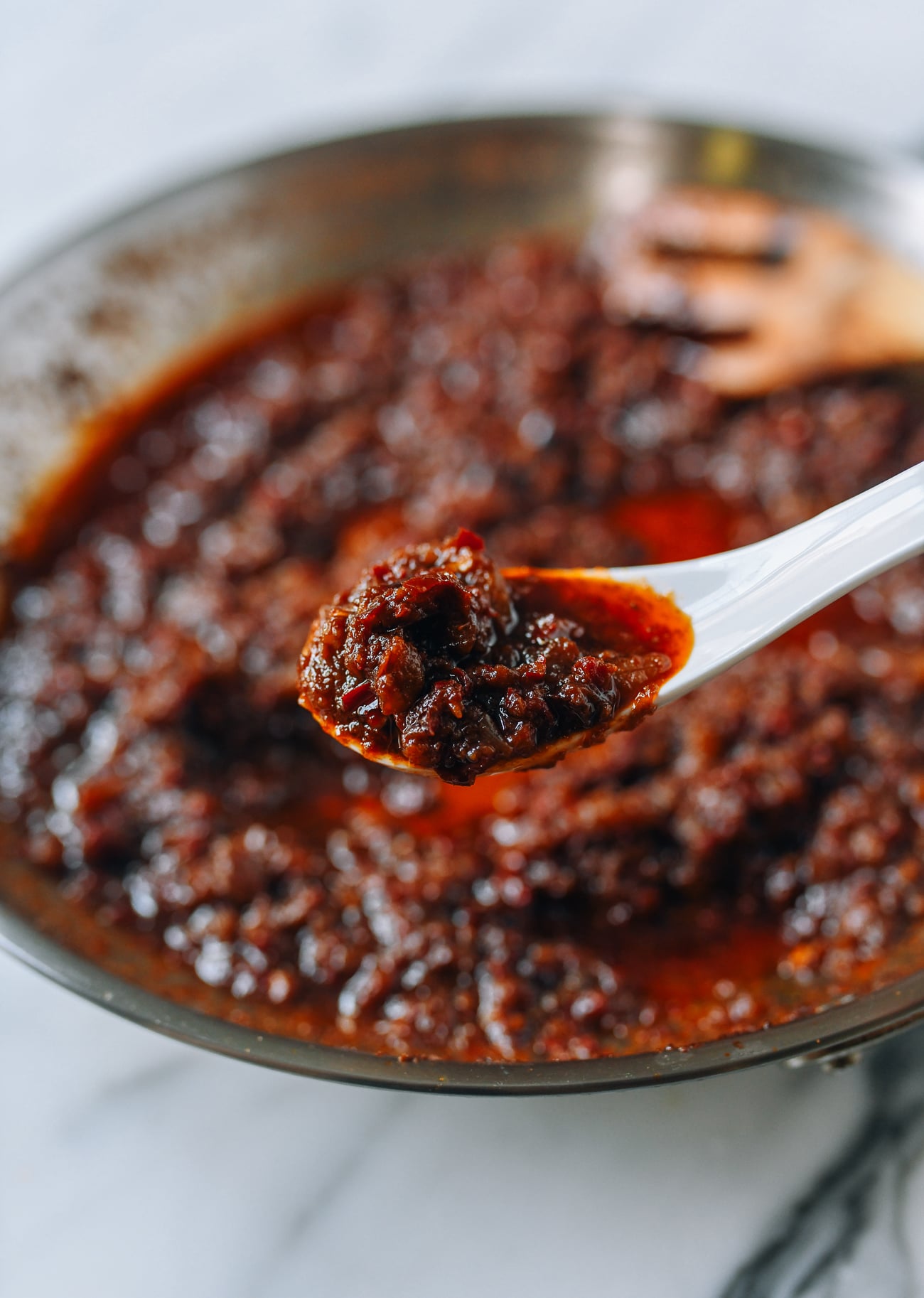 Spoonful of Malaysian Chinese Belacan Sauce (Ma Lai Zan)