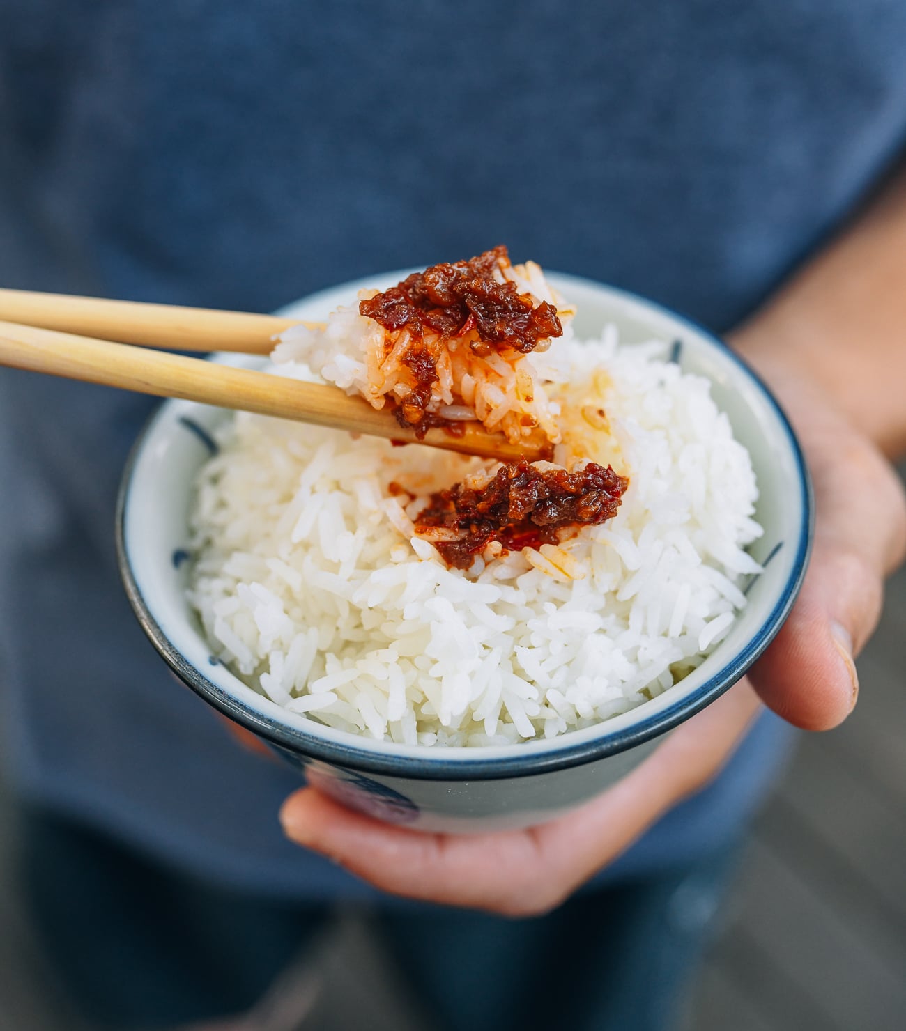 Belacan sauce on white rice