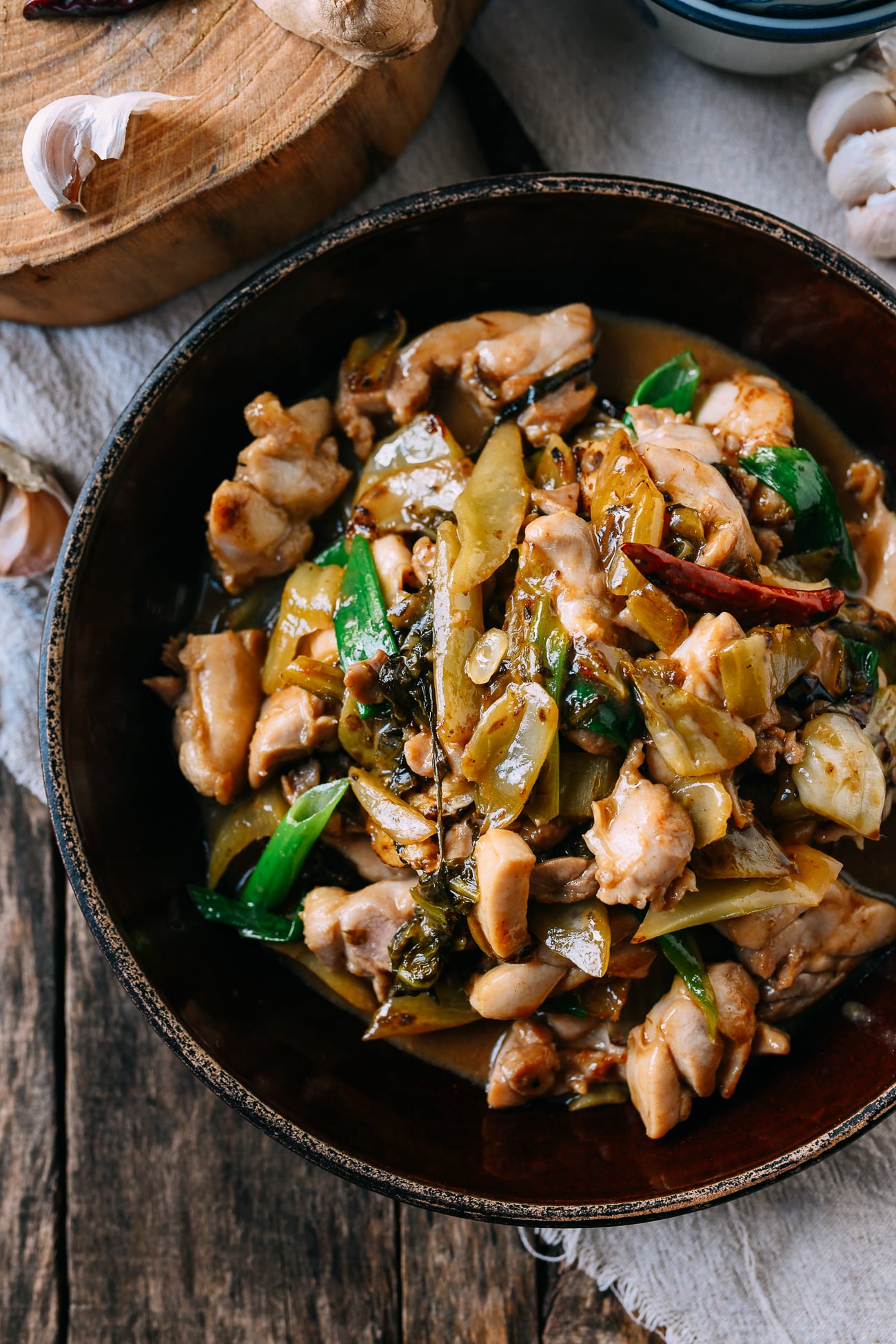 Chicken with Pickled Mustard Greens
