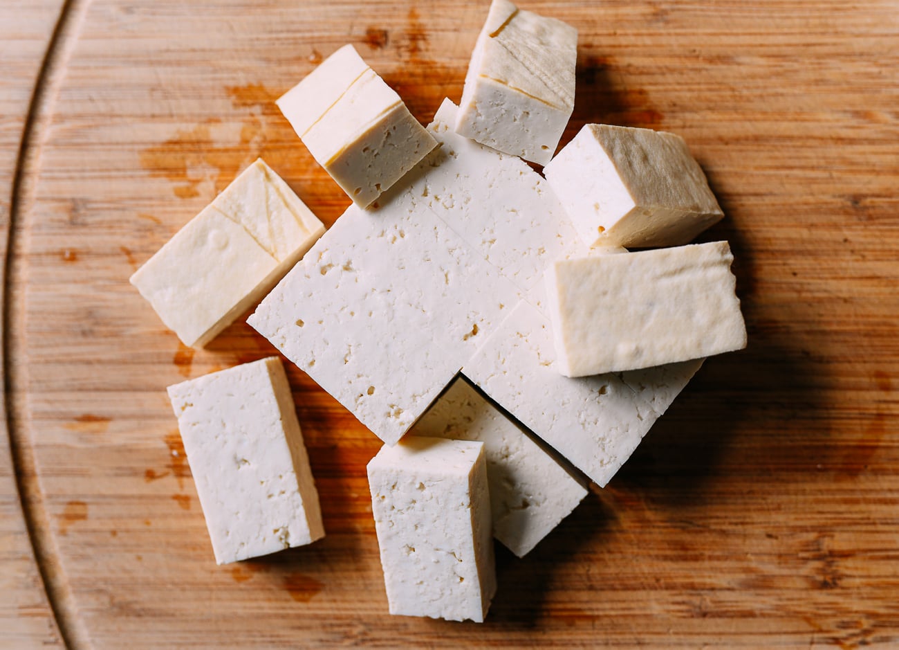 1/2 inch thick rectangles of tofu