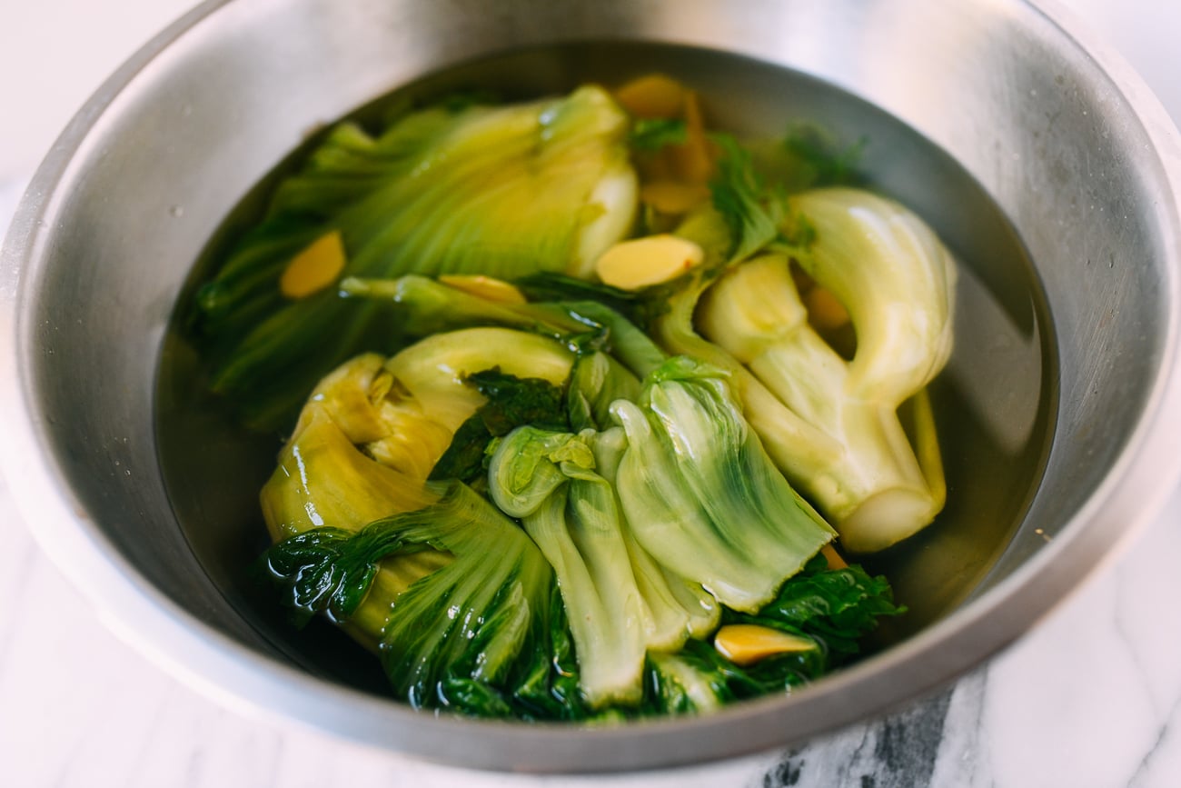 Mustard greens after brining for 24 hours