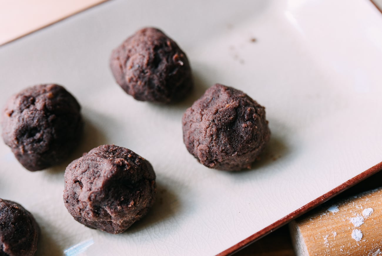balls of red bean filling