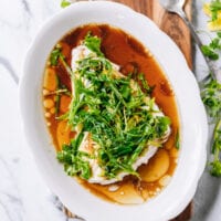 Cantonese Steamed Fish with Ginger, Scallions, and Cilantro