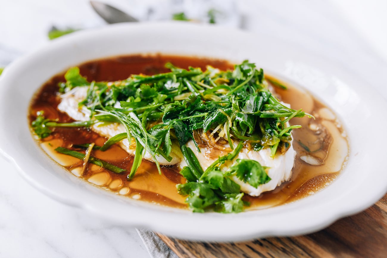 Plate of Cantonese Steamed Fish