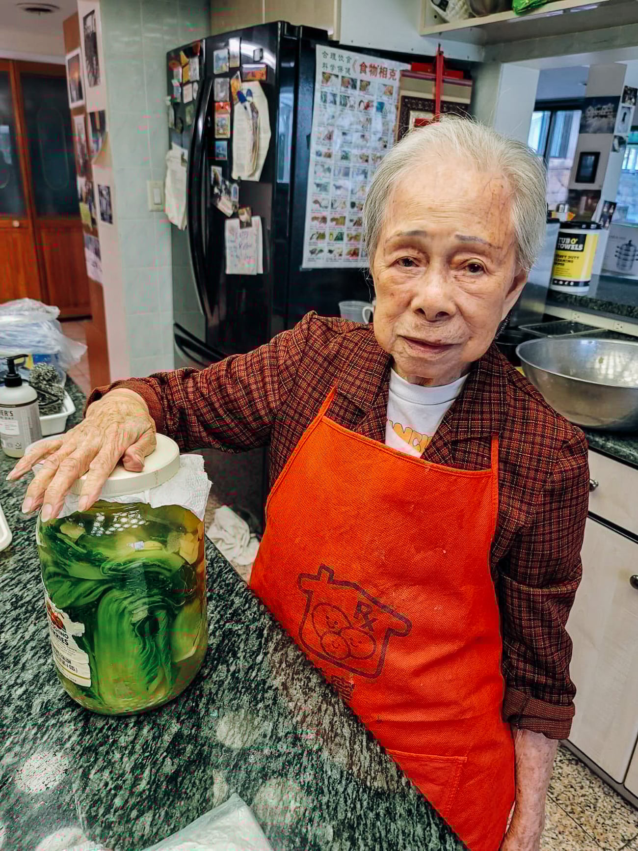 Bill's grandma with her homemade ham choy