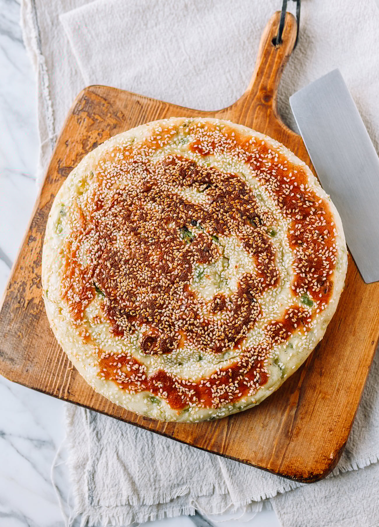 Chinese Puffy Scallion Flatbread