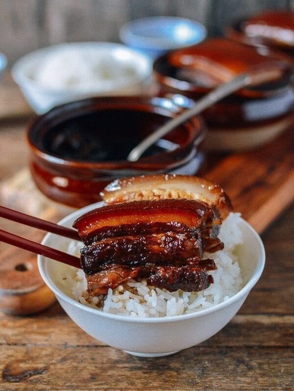 Braised Pork Belly Dong Po Rou, by thewoksoflife.com