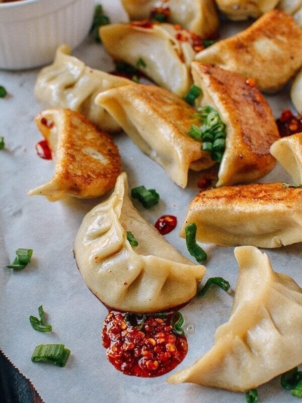 Chicken Dumplings with Shiitake Mushrooms, by thewoksoflife.com