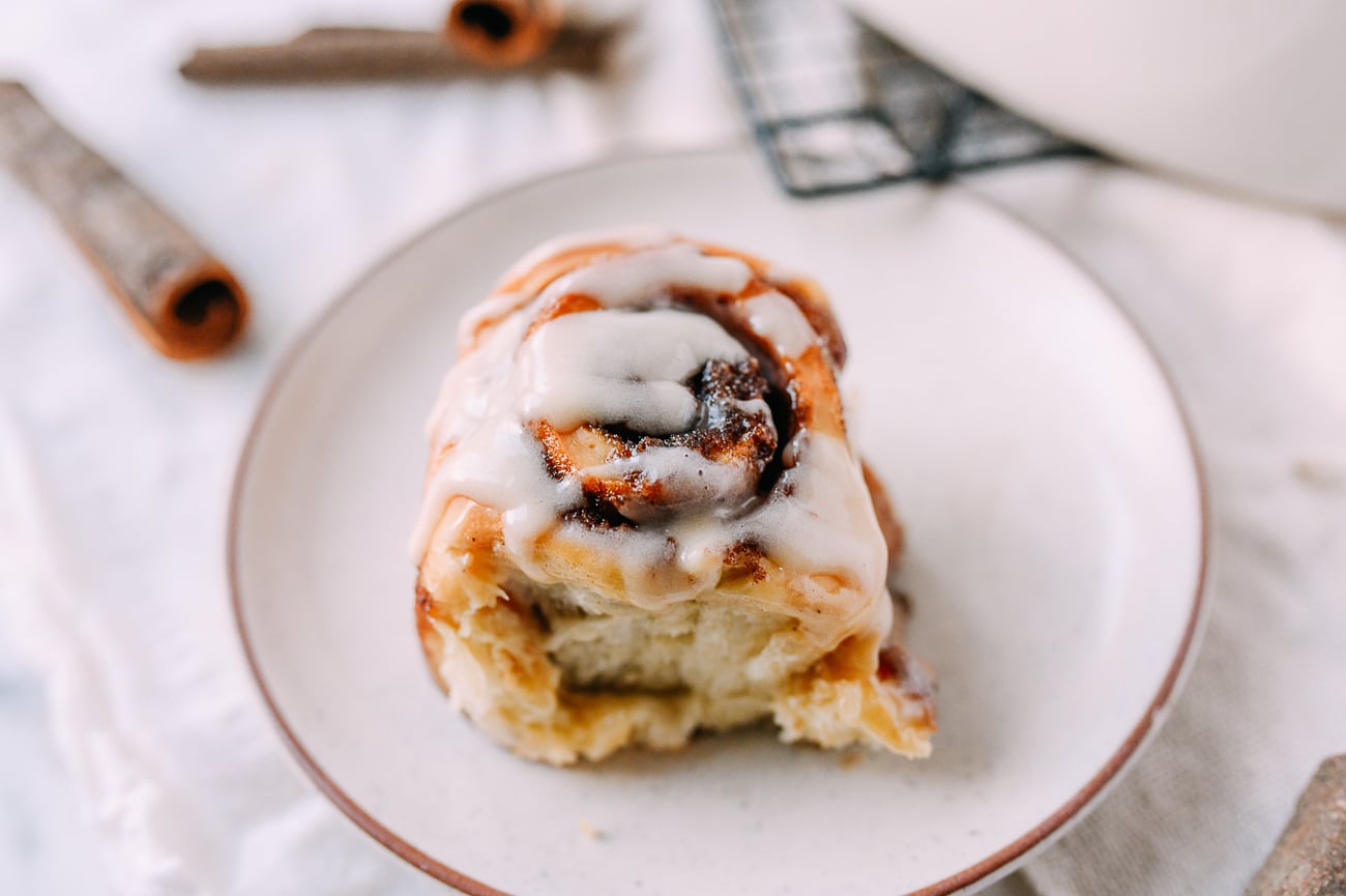 Fluffy Cinnamon Roll on Plate