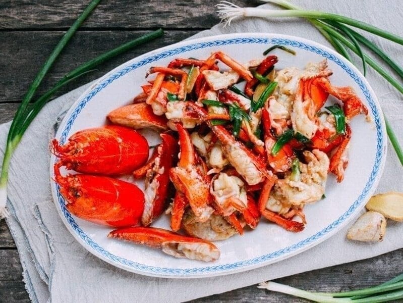 Cantonese-Style Ginger Scallion Lobster, by thewoksoflife.com