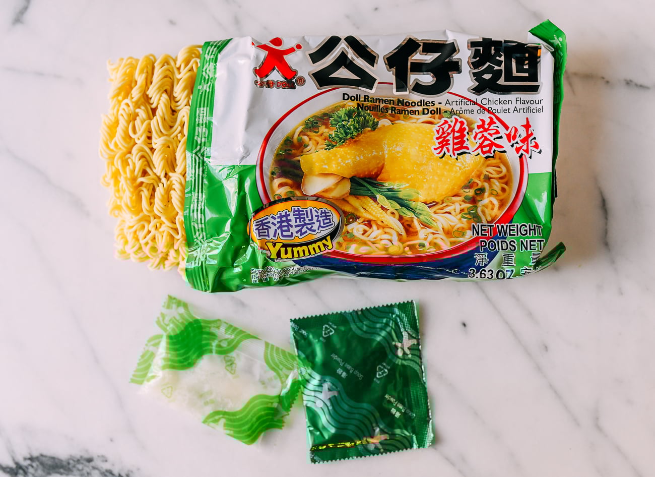 Gong Zai Mein Doll Brand Chicken Flavor Noodles Package