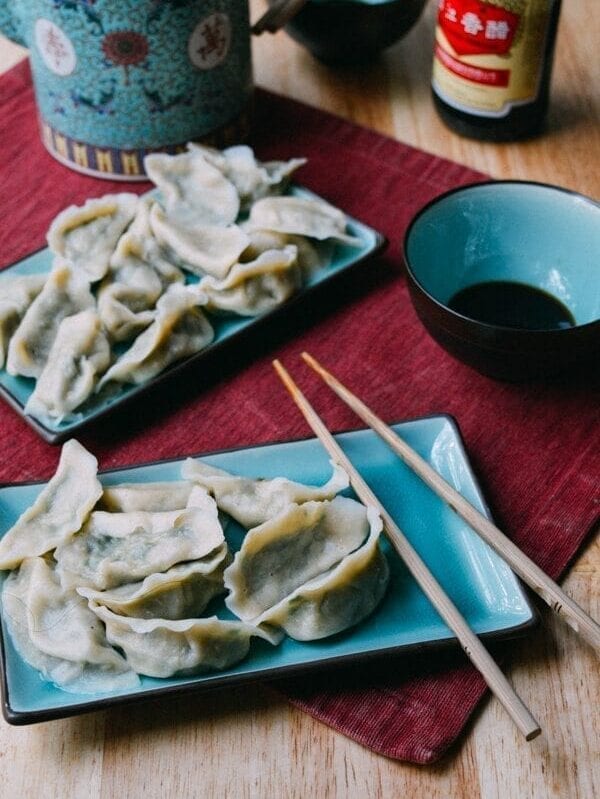 Pork Chive Dumplings, by thewoksoflife.com