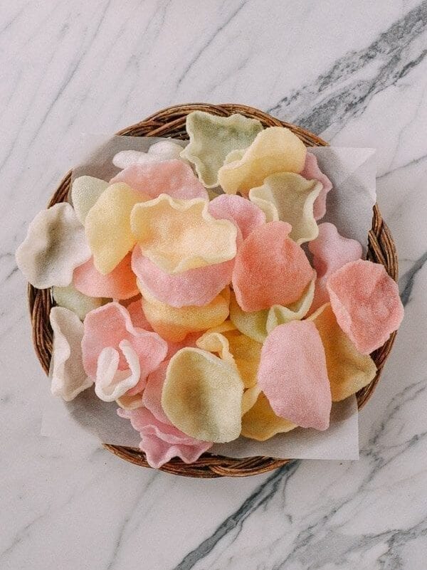 Fried Prawn Crackers for Chinese New Year, by thewoksoflife.com