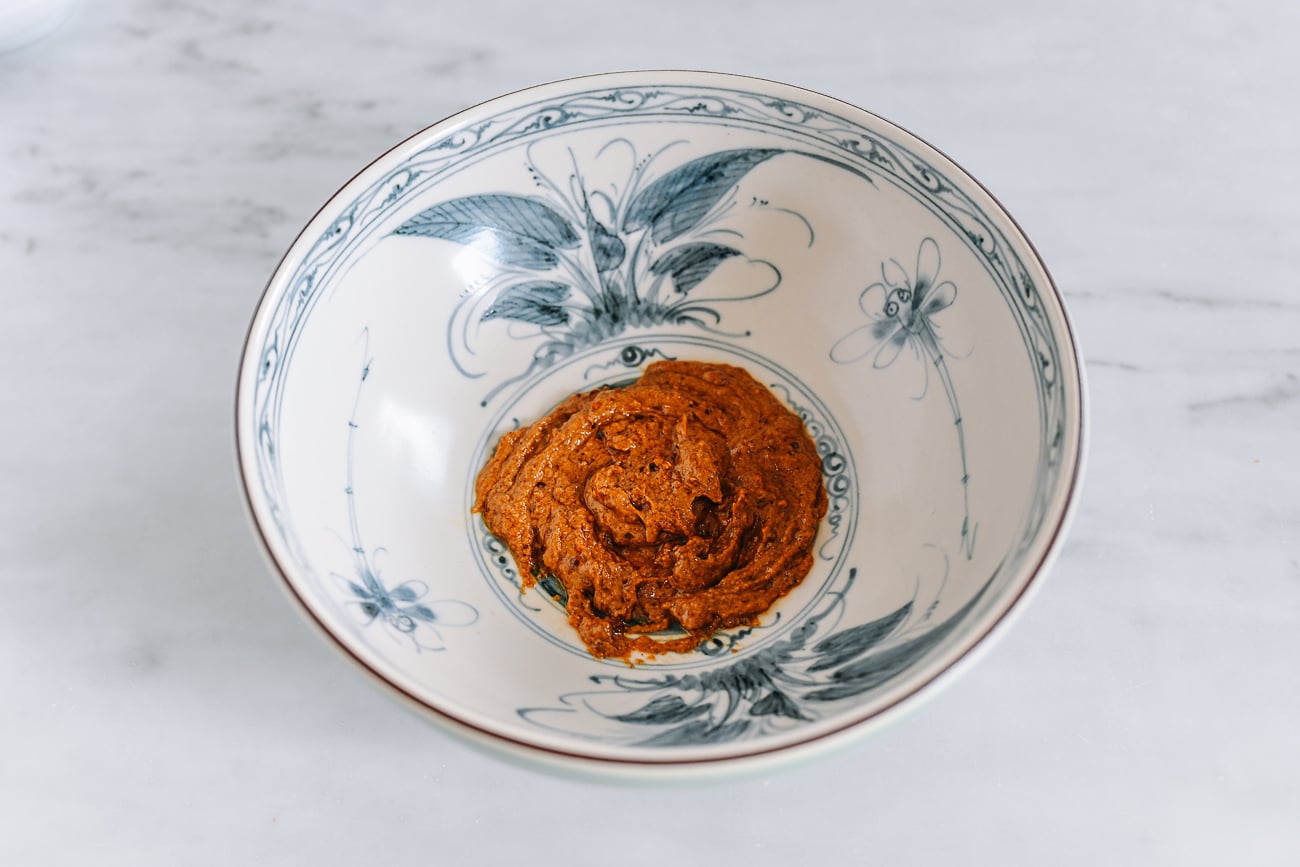 Tan Tan Tare Mixture in Soup Bowl