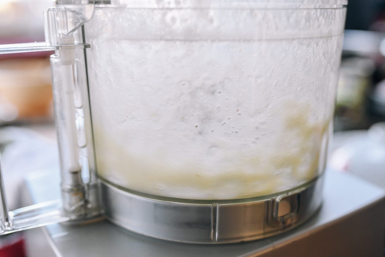 Lemon Juice, Garlic, and Salt in Food Processor