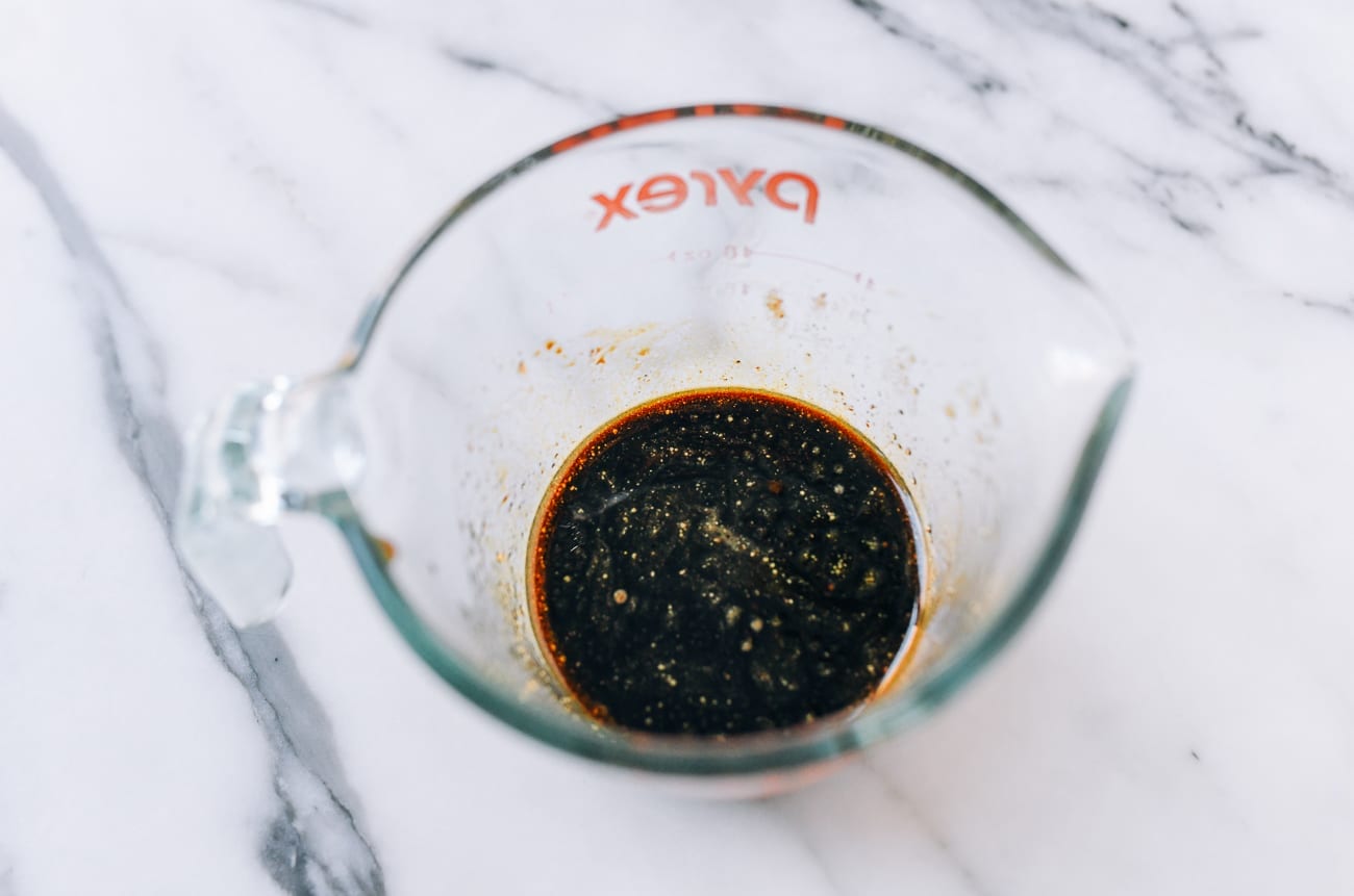 Sauce mixture in measuring cup