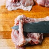 Deboning a chicken thigh