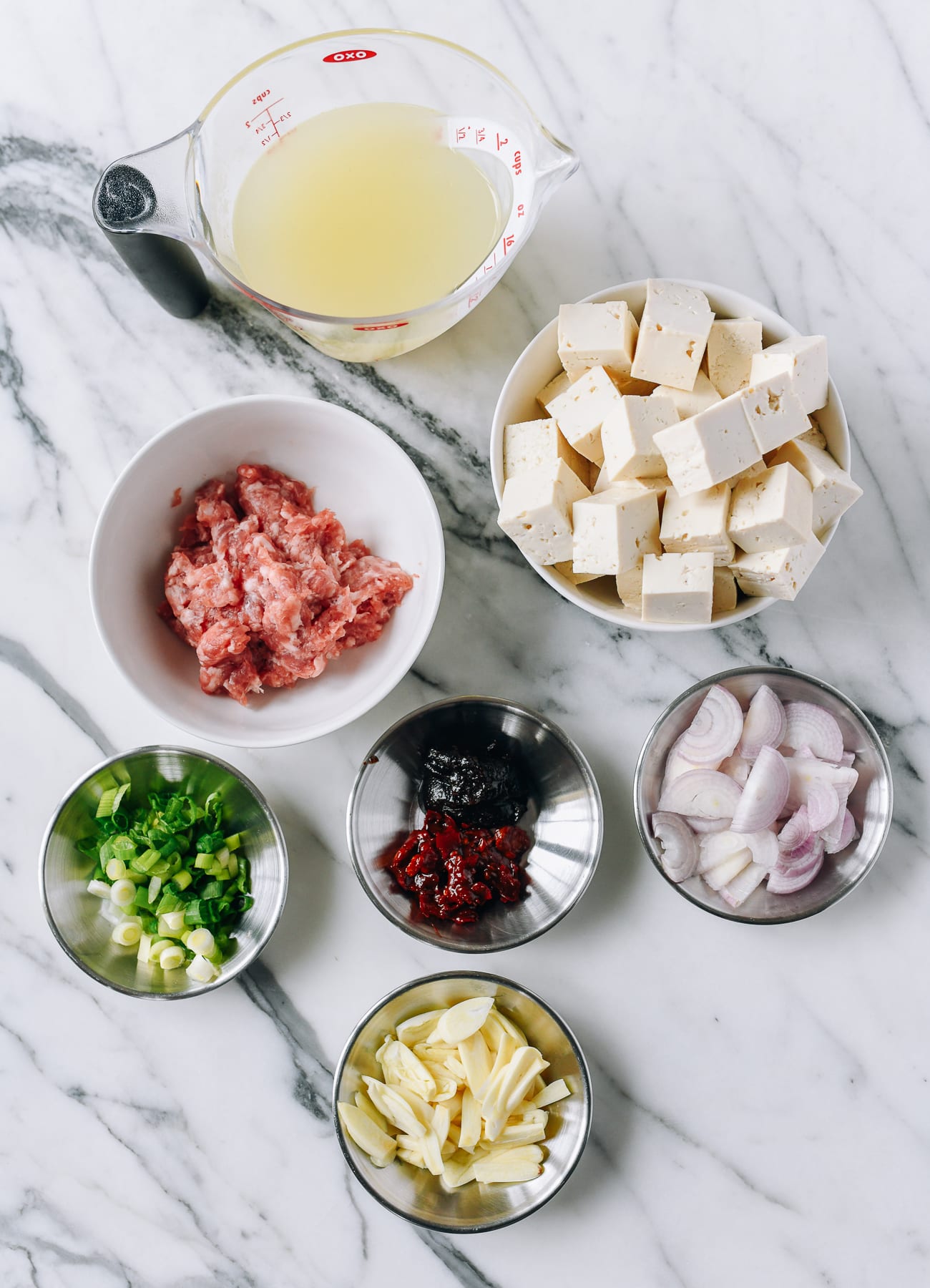 Ingredients for spicy garlic tofu