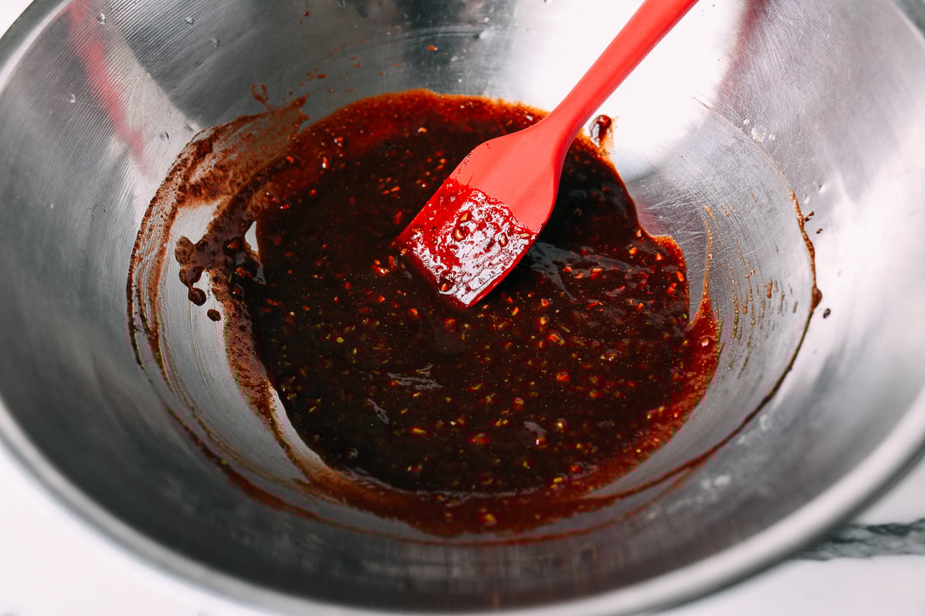 Mixing marinade ingredients