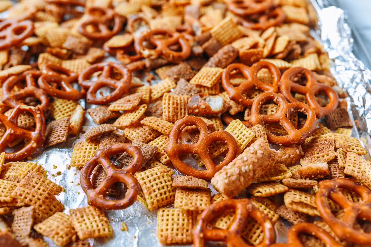 Vegan Cheesy Homemade Chex Mix