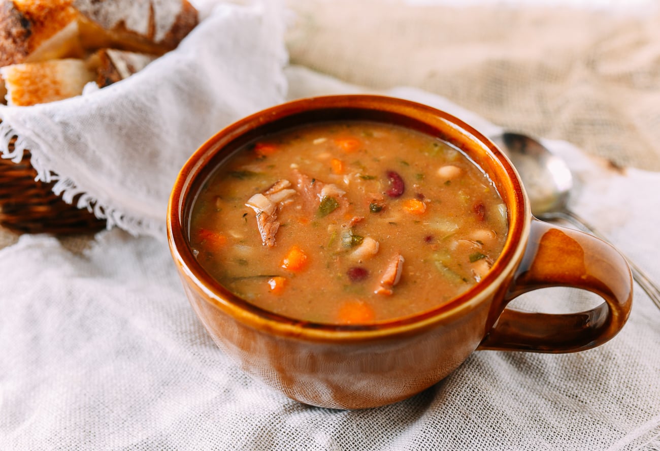 Cup of ham and bean soup