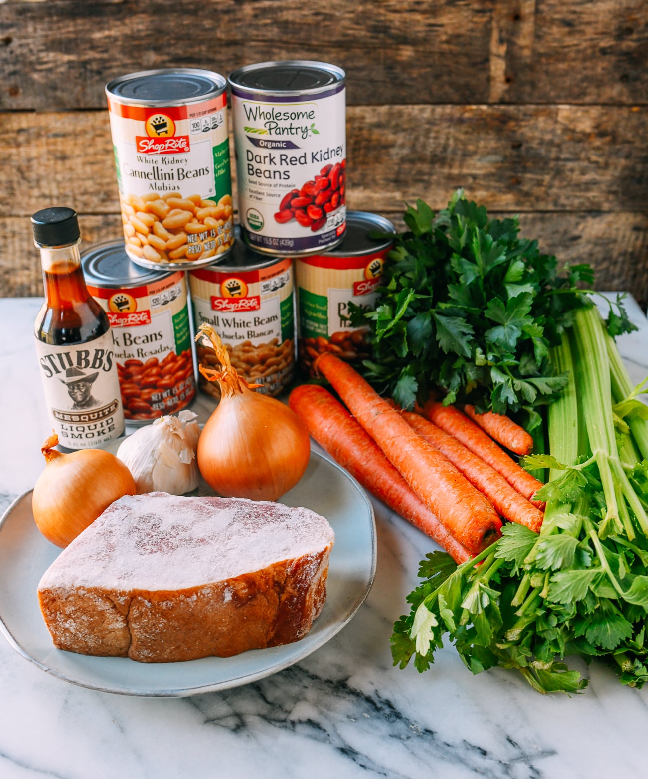 Ham and bean soup ingredients