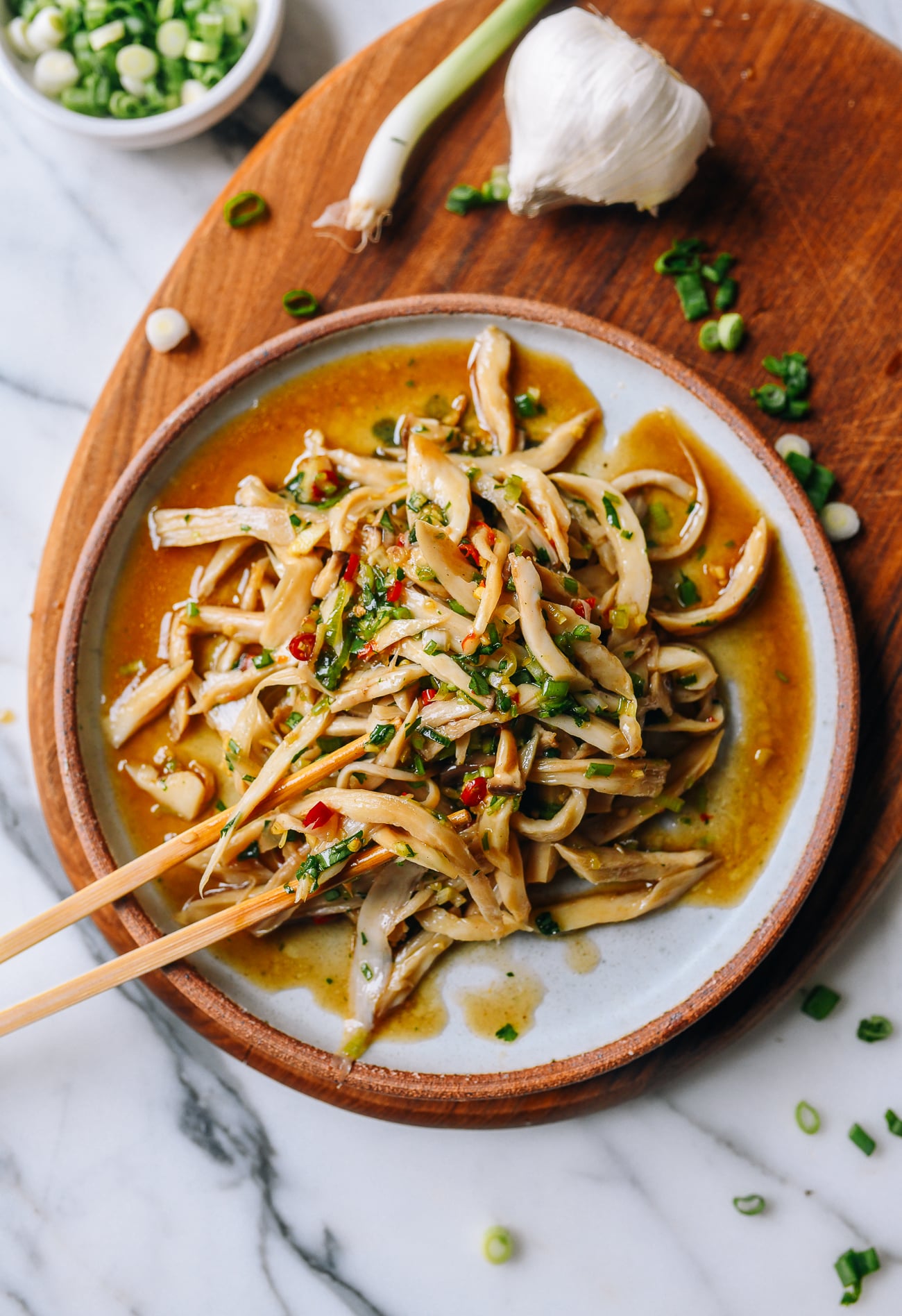 Spicy King Oyster Mushroom Salad