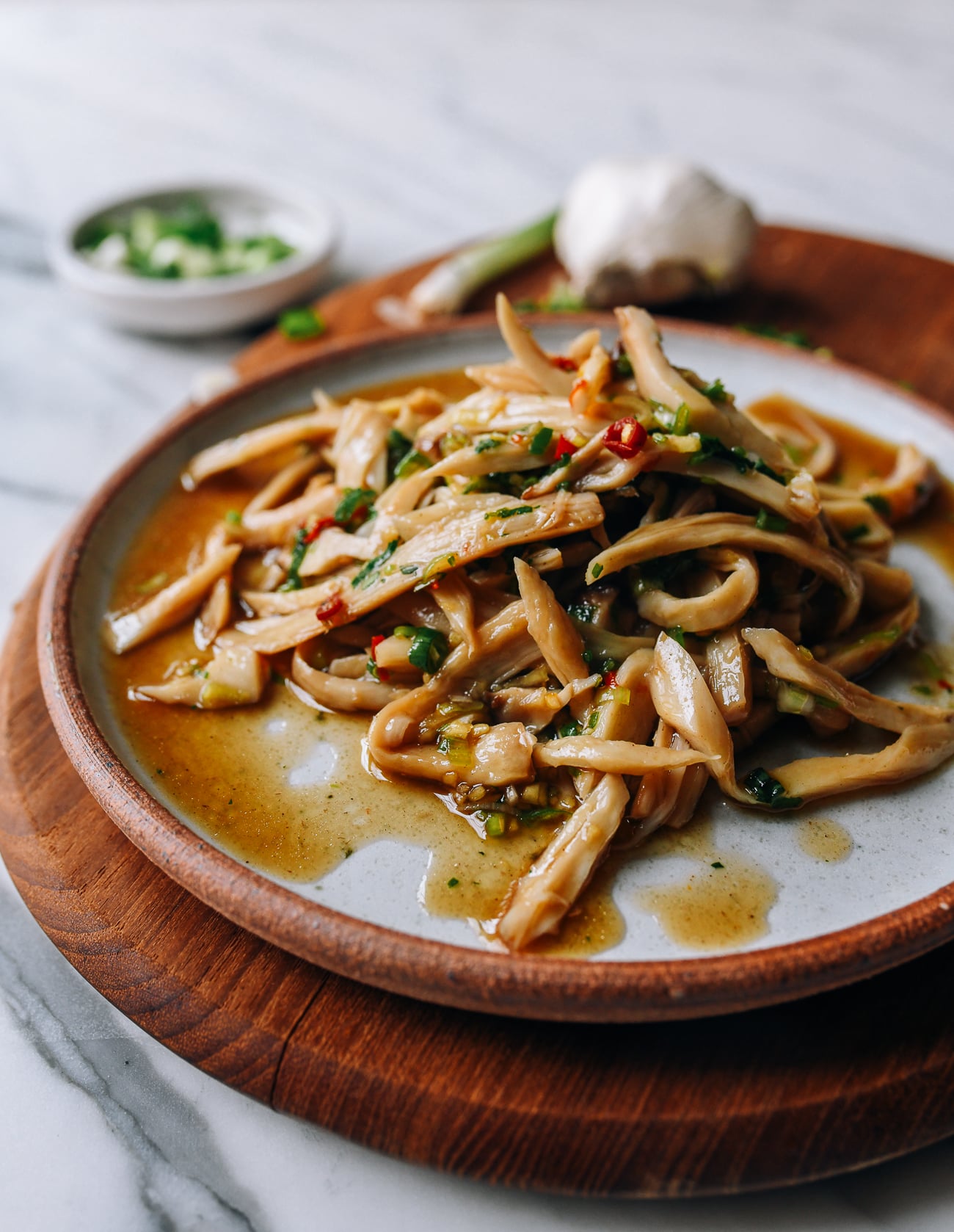 Spicy King Oyster Mushroom Salad