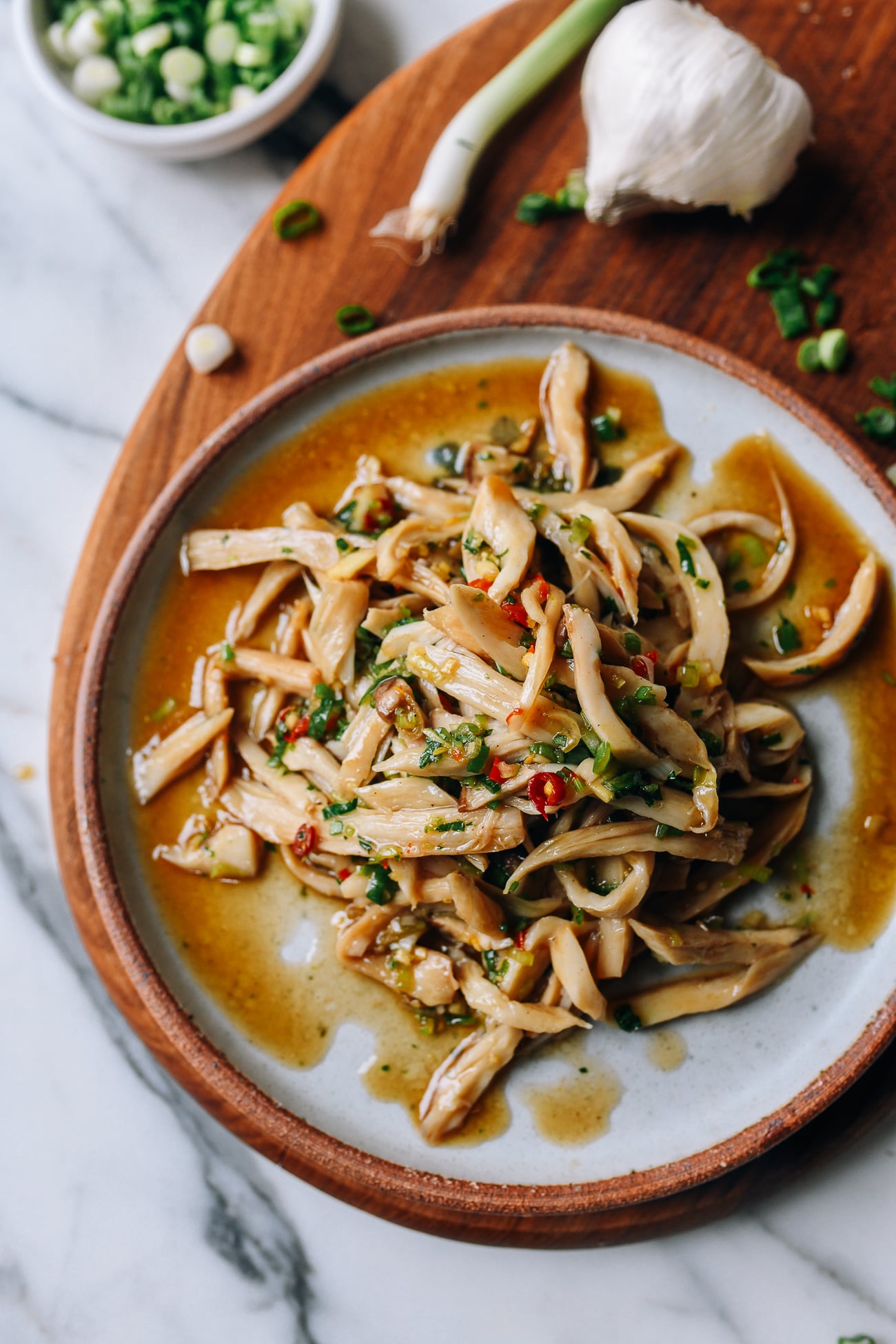 Spicy King Oyster Mushroom Salad