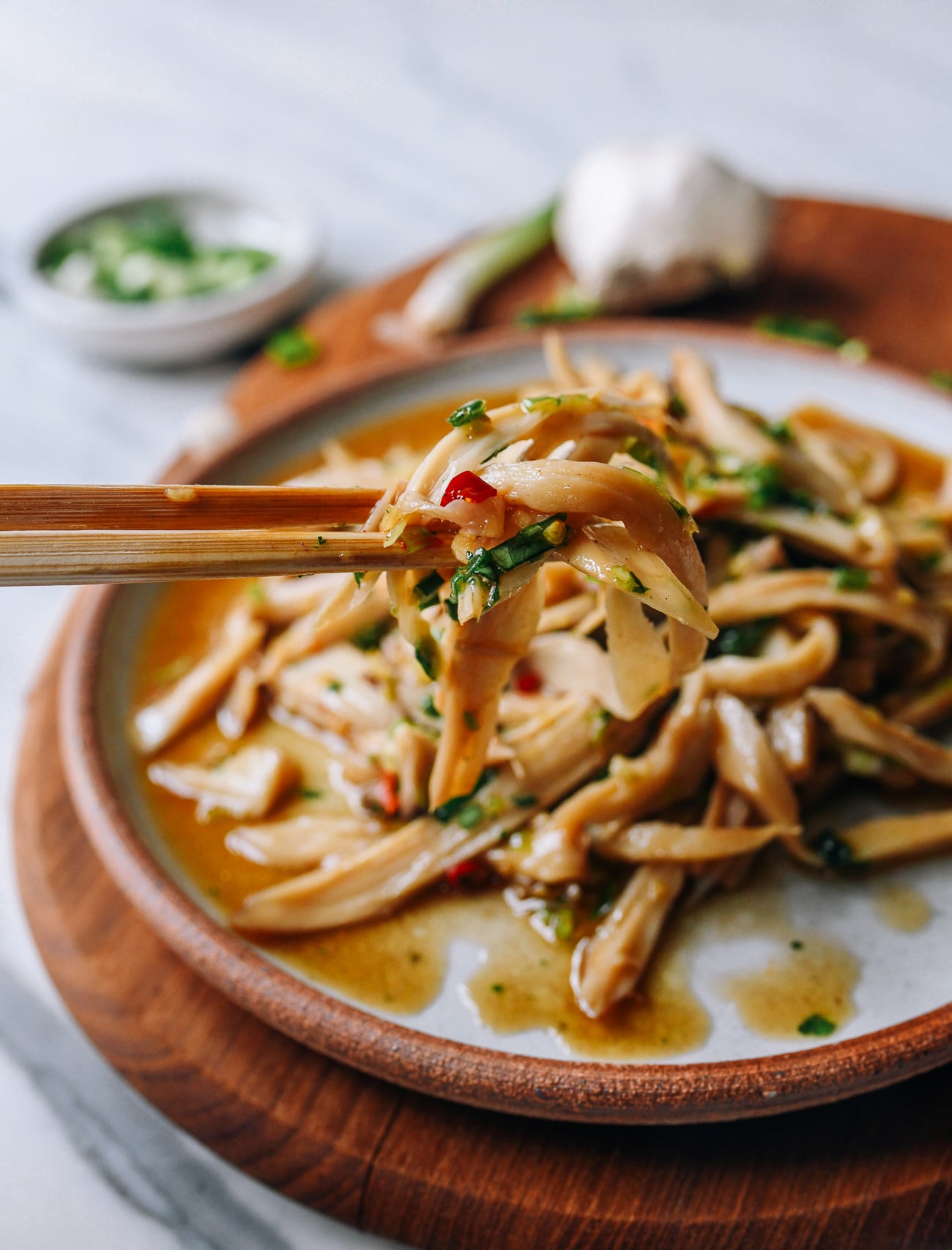 Spicy King Oyster Mushroom Salad