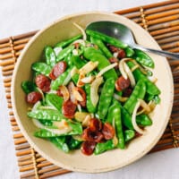 Snow Peas with Chinese Sausage