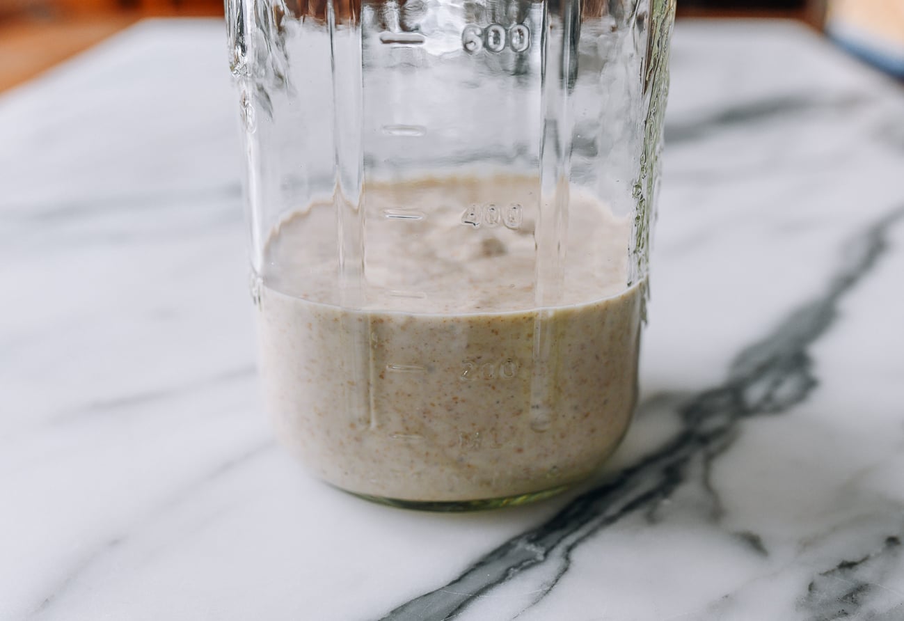 Sourdough starter in glass mason jar
