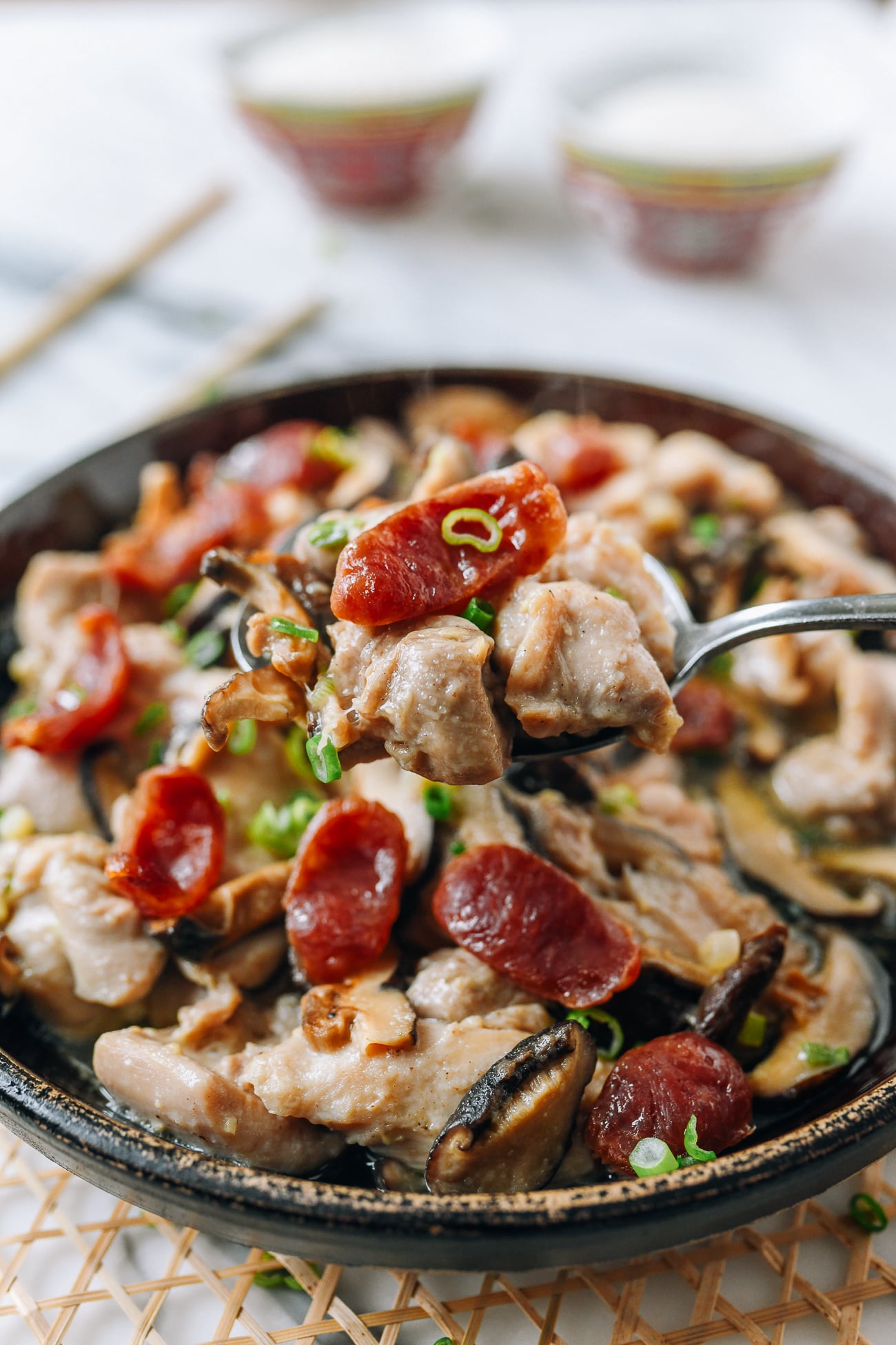 Cantonese Steamed Chicken & Chinese Sausage