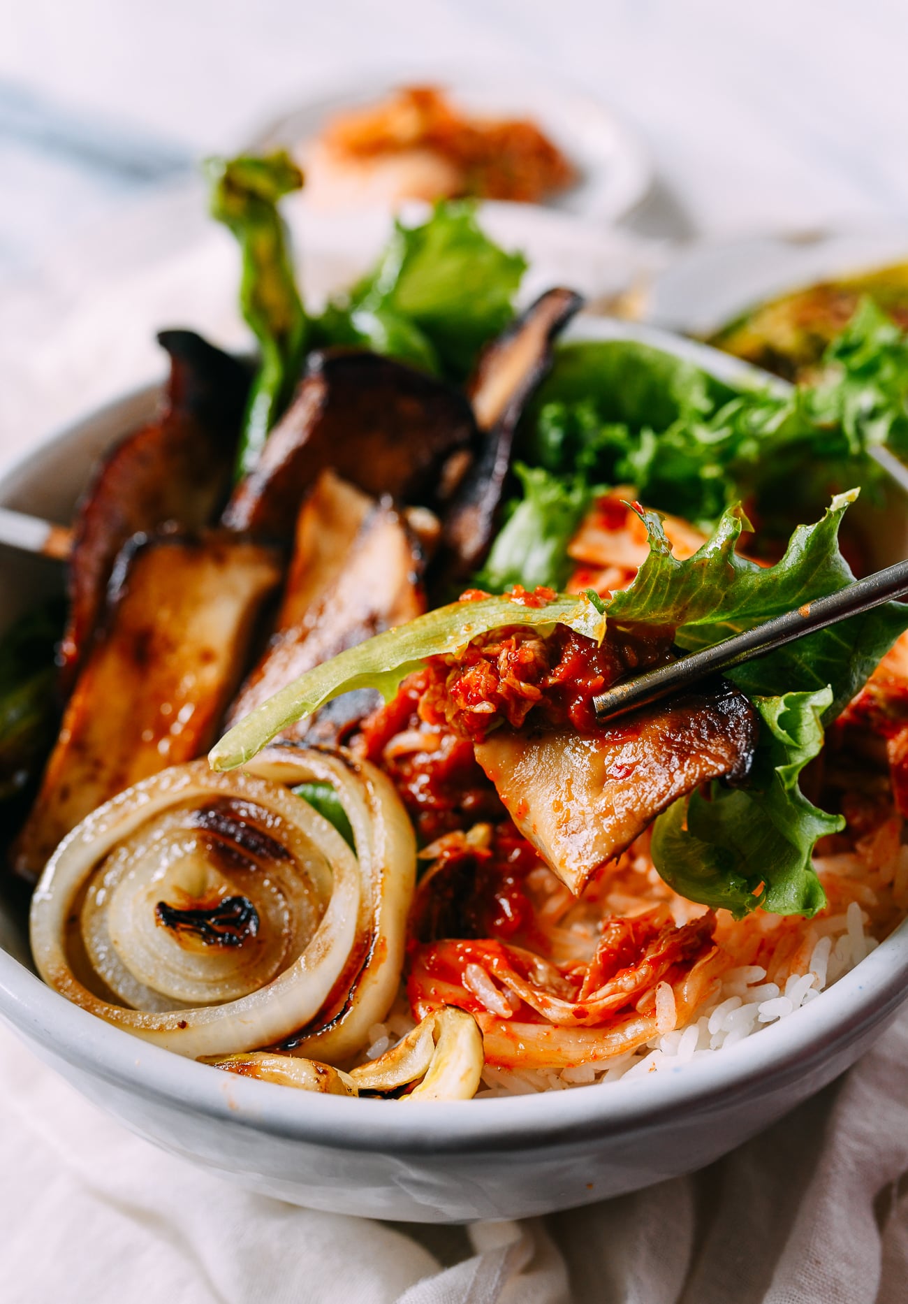 Digging into Vegan Korean BBQ bowl