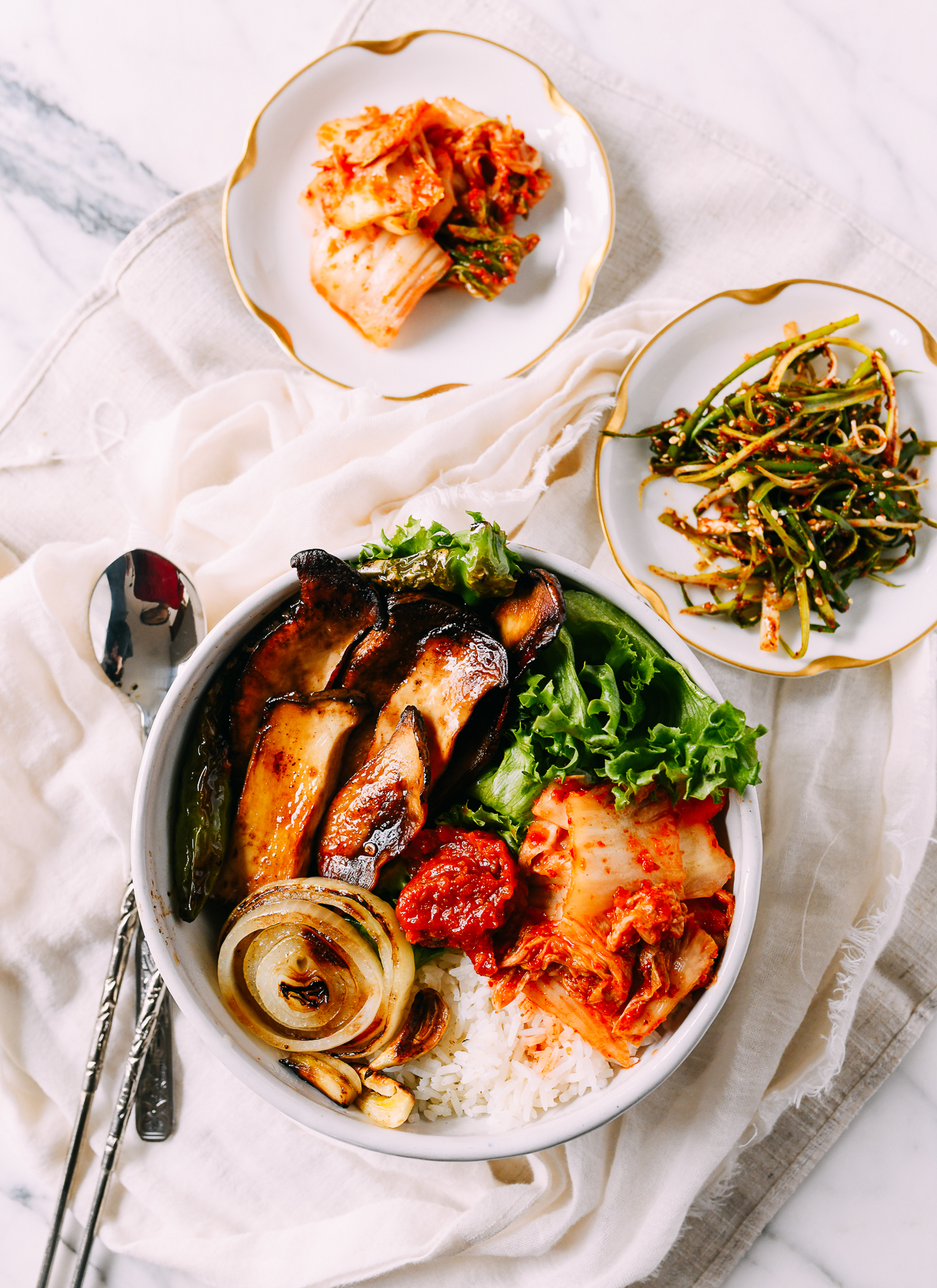 Vegan Korean BBQ Bowl with King Oyster Mushrooms