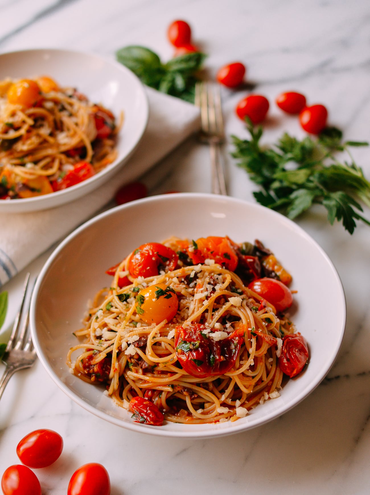Roasted Cherry Tomato Pasta Puttanesca Recipe