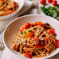 Pasta Puttanesca with Roasted Tomatoes