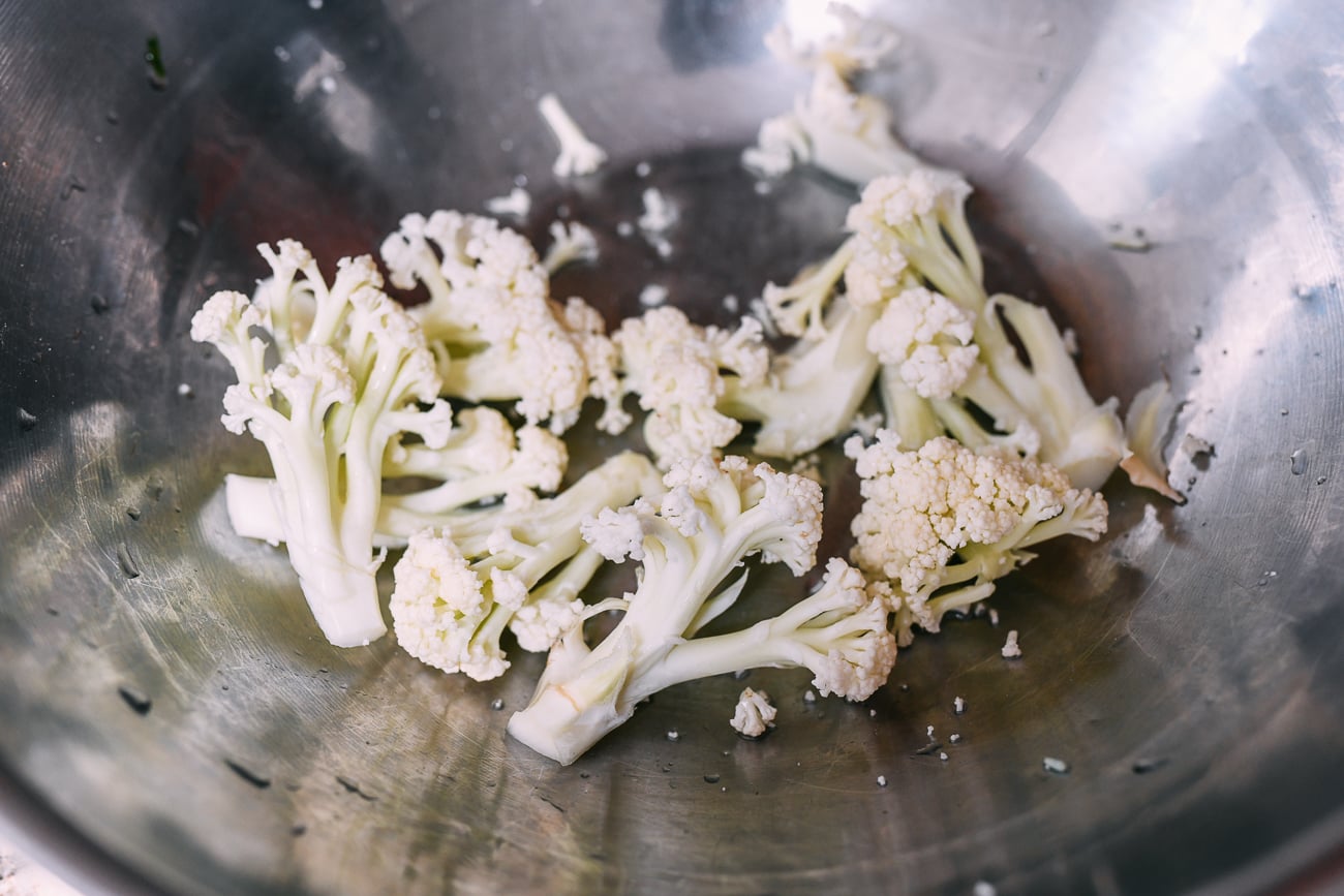 Flowering Cauliflower in metal bowl