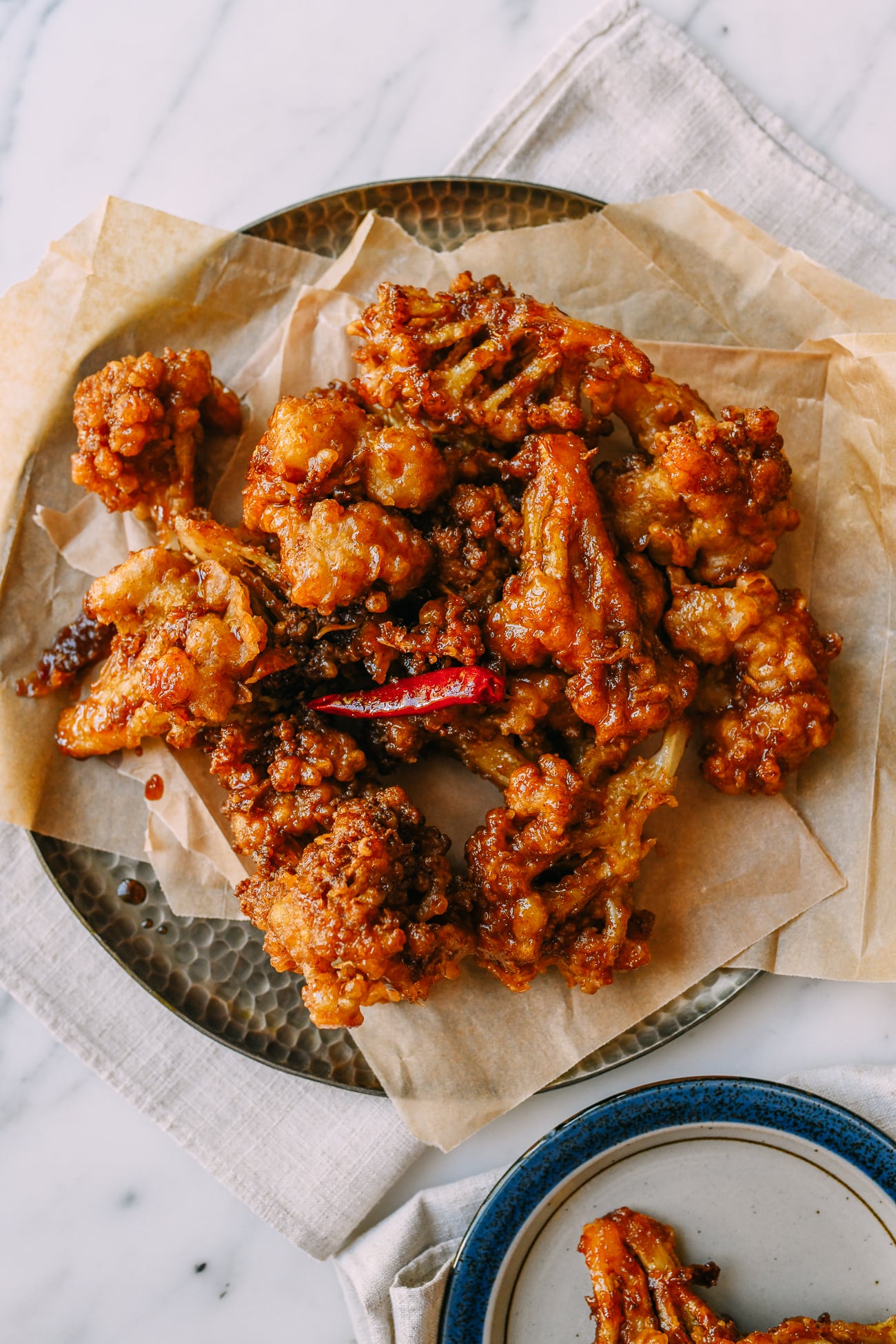 Plate of korean fried cauliflower