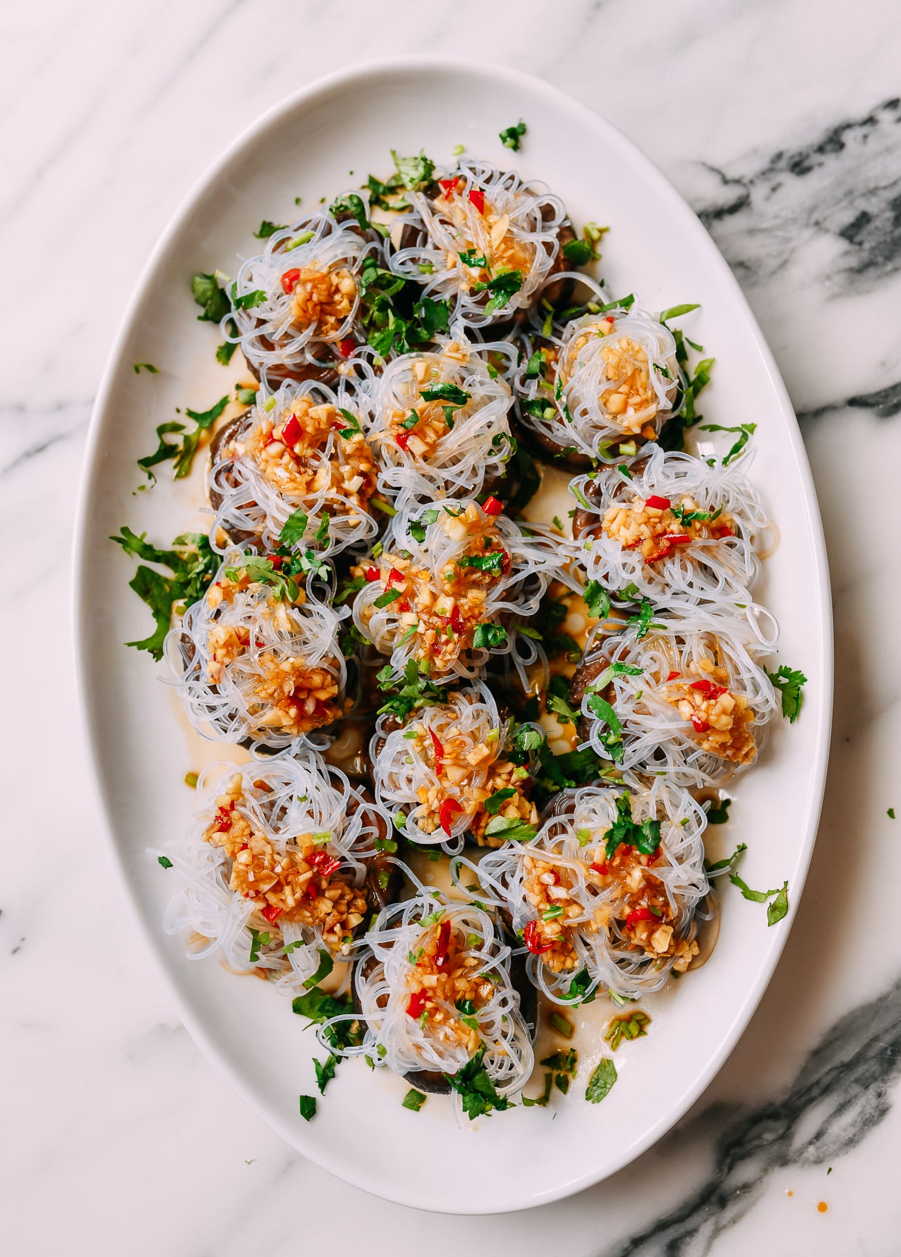 Spicy Garlic Shiitake Mushrooms with Glass Noodles