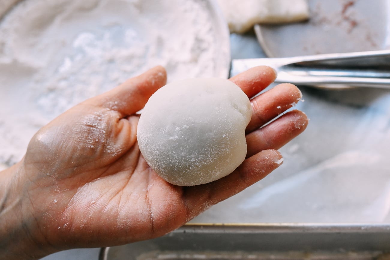 Smooth side of mochi ball