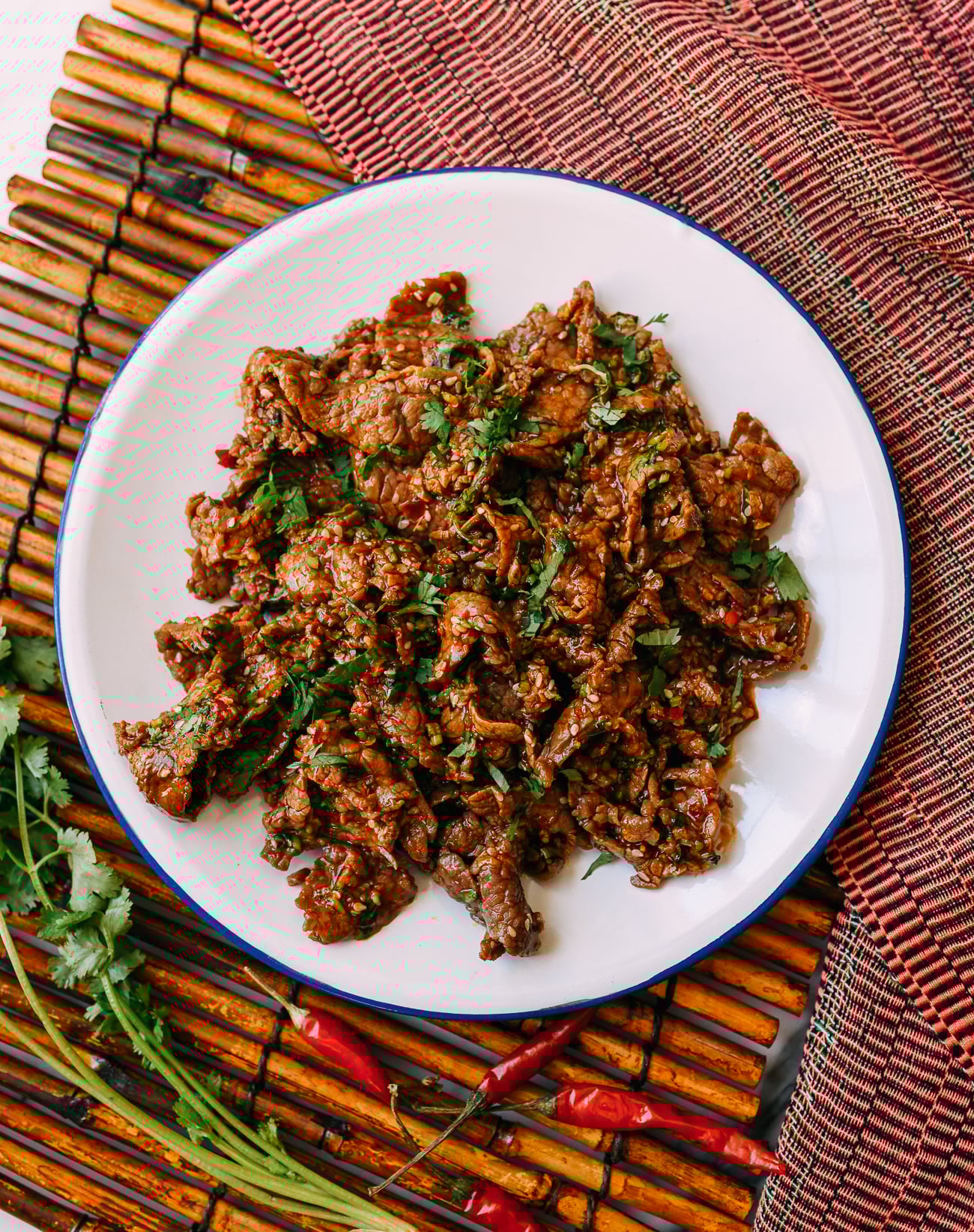 Chinese spicy beef salad