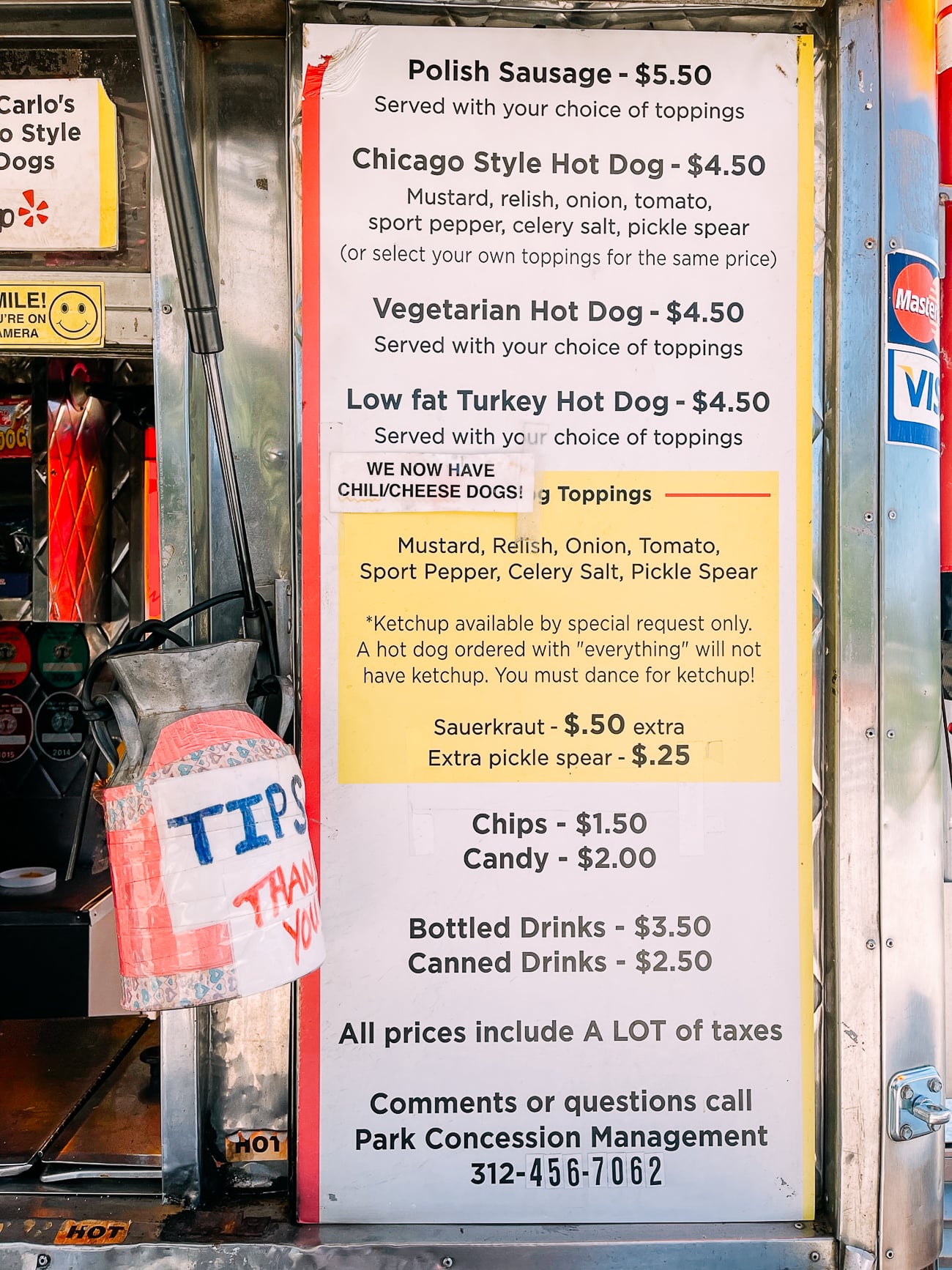 Chicago Hot Dog Cart Sign