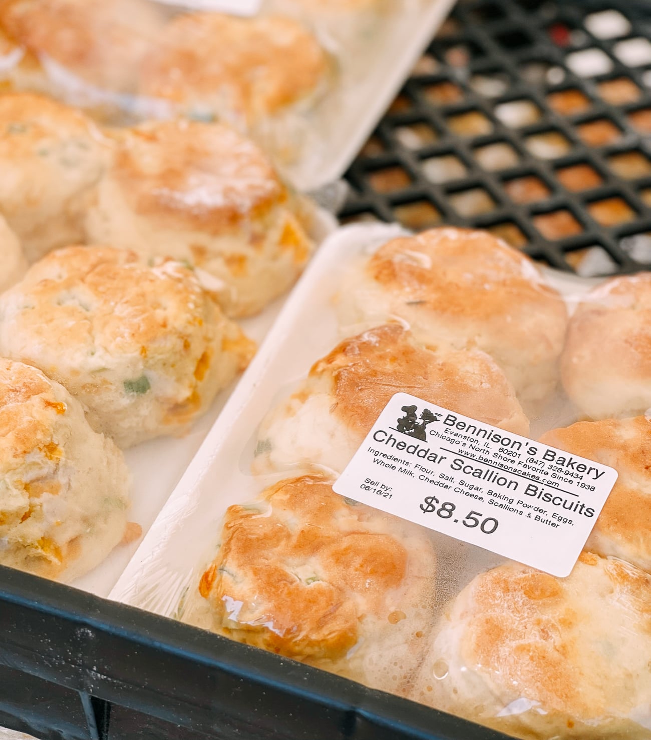 Biscuits for sale from Bennison's Bakery at farmer's market in Chicago