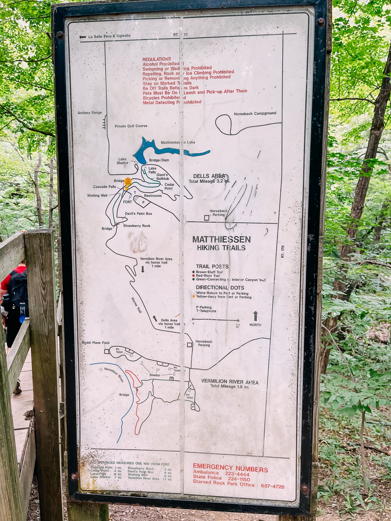 Matthiessen State Park Trail Map Sign